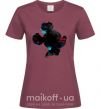 Женская футболка Микки маус силует краски Бордовый фото