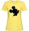 Женская футболка Микки маус силует краски Лимонный фото
