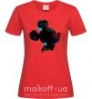 Женская футболка Микки маус силует краски Красный фото
