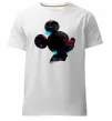 Чоловіча преміум футболка Міккі Маус силует фарби Білий фото