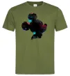 Чоловіча футболка Міккі Маус силует фарби Оливковий фото