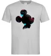 Чоловіча футболка Міккі Маус силует фарби Сірий фото