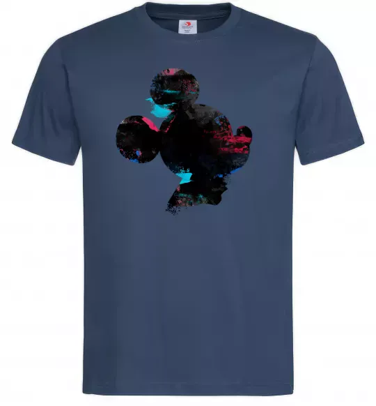 Чоловіча футболка Міккі Маус силует фарби Темно-синій фото