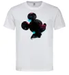 Чоловіча футболка Міккі Маус силует фарби Білий фото