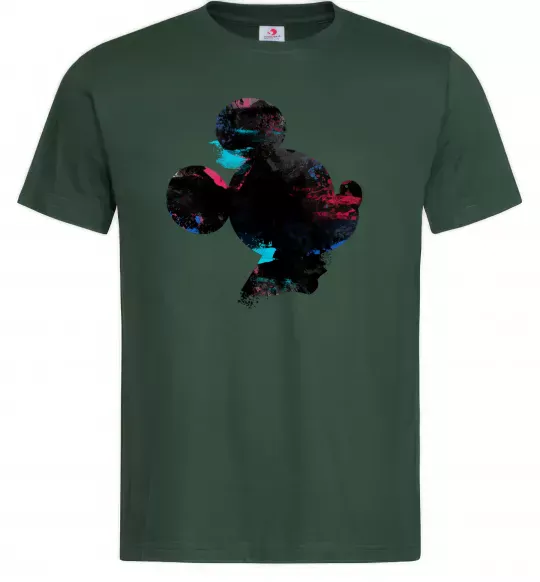 Чоловіча футболка Міккі Маус силует фарби Темно-зелений фото