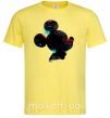 Чоловіча футболка Микки маус силует краски Лимонний фото