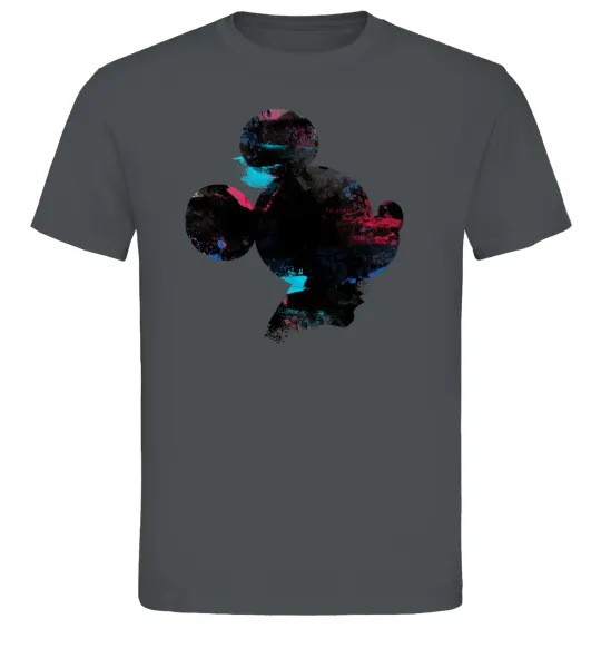 Чоловіча футболка Міккі Маус силует фарби Графіт фото