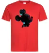 Чоловіча футболка Міккі Маус силует фарби Червоний фото