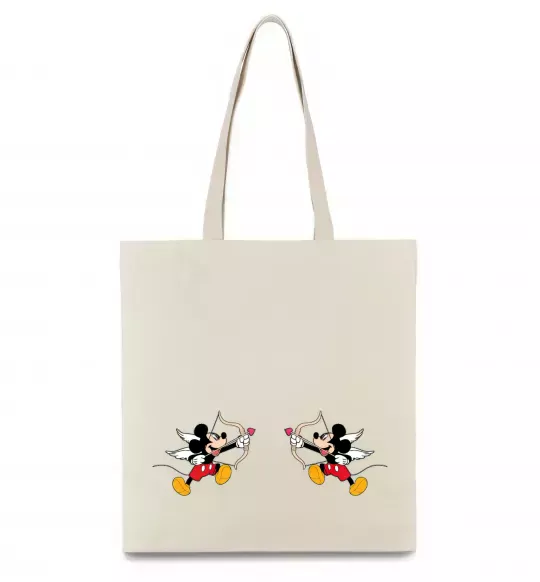 Эко-сумка Міккі маус купідон Бежевый фото