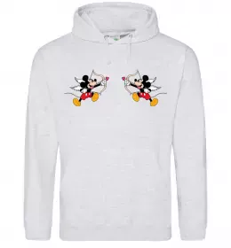 Мужская толстовка (худи) Чорно-білий Міккі Белый фото