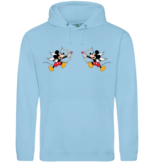 Чоловіча толстовка (худі) Міккі маус купідон Блакитний фото