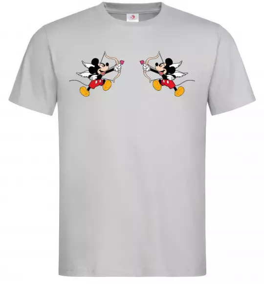 Чоловіча футболка Міккі маус купідон Сірий фото