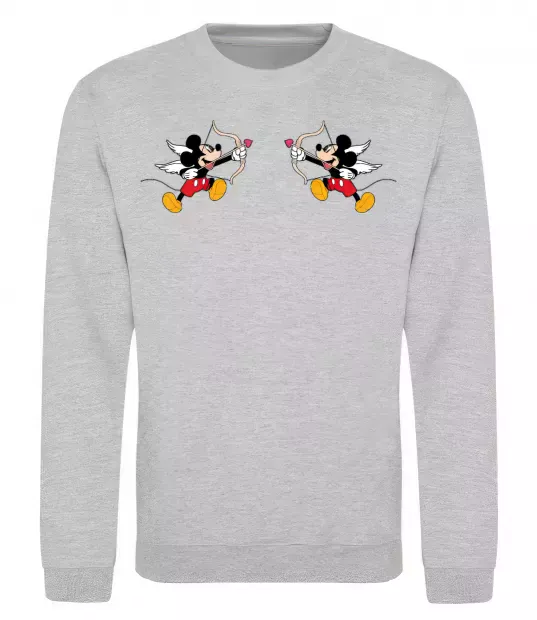 Світшот Міккі маус купідон Сірий меланж фото