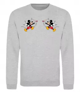 Свитшот Міккі Маус закоханий Серый меланж фото