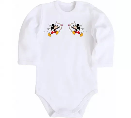Детский боди Міккі маус купідон Белый фото