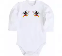 Детский боди Чорно-білий Міккі Белый фото