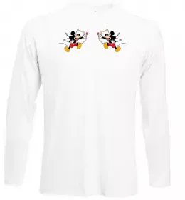 Лонгслив Чорно-білий Міккі Белый фото