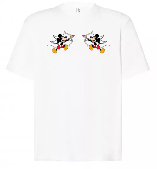 Футболка Оверсайз Міккі маус купідон Білий фото