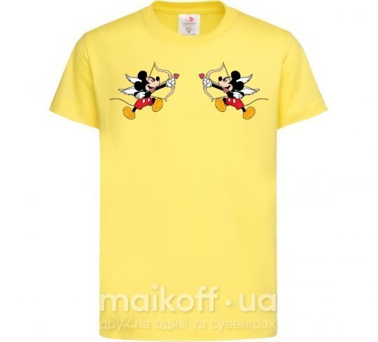 Детская футболка Микки маус купидон Лимонный фото