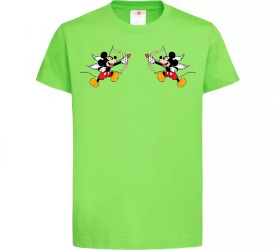 Дитяча футболка Міккі маус купідон Лаймовий фото