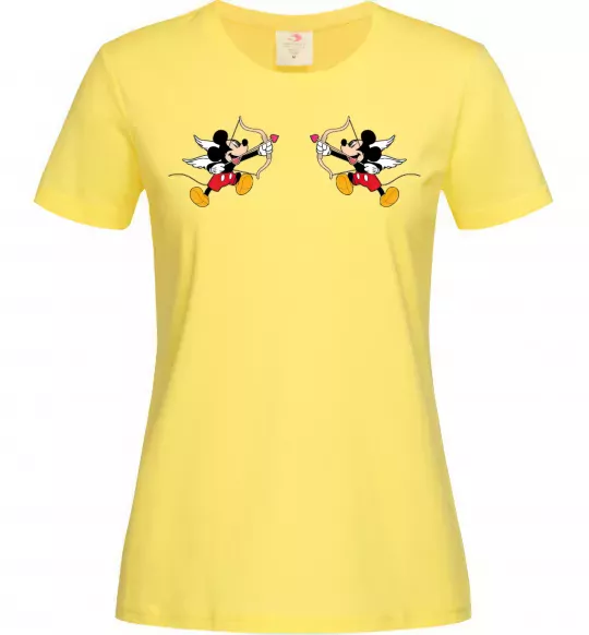 Женская футболка Міккі маус купідон Лимонный фото