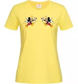 Женская футболка Чорно-білий Міккі Лимонный фото