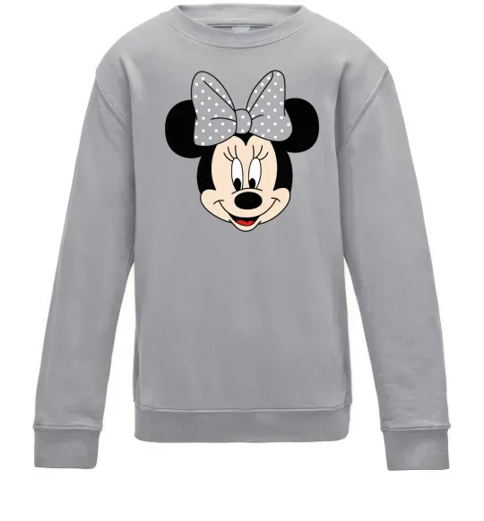 Дитячий світшот Минни маус с бантом Сірий меланж фото