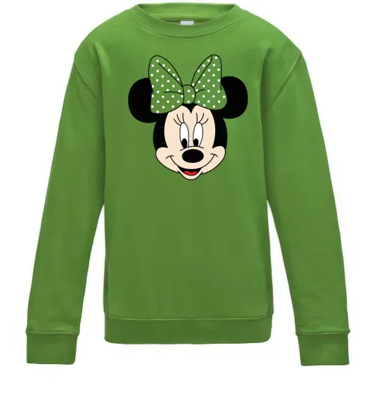 Дитячий світшот Минни маус с бантом Лаймовий фото