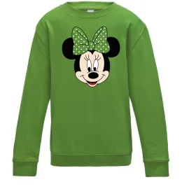 Детский Свитшот Минни маус с бантом Лаймовый фото