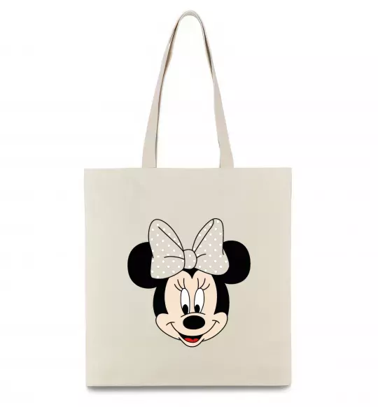 Эко-сумка Минни маус с бантом Бежевый фото