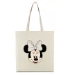 Эко-сумка Минни маус с бантом Бежевый фото