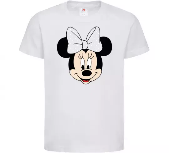 Дитяча футболка Минни маус с бантом Білий фото