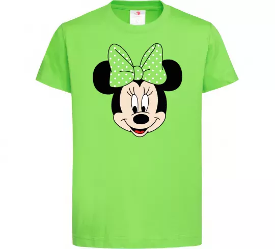 Дитяча футболка Минни маус с бантом Лаймовий фото