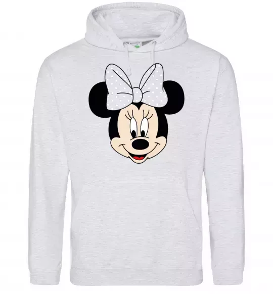 Жіноча толстовка (худі) Минни маус с бантом Сірий меланж фото