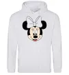 Жіноча толстовка (худі) Минни маус с бантом Сірий меланж фото