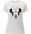Жіноча преміум футболка Минни маус с бантом Білий фото