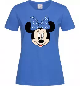 Жіноча футболка Минни маус с бантом Яскраво-синій фото