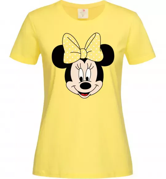Жіноча футболка Минни маус с бантом Лимонний фото