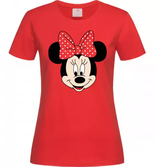 Жіноча футболка Минни маус с бантом Червоний фото