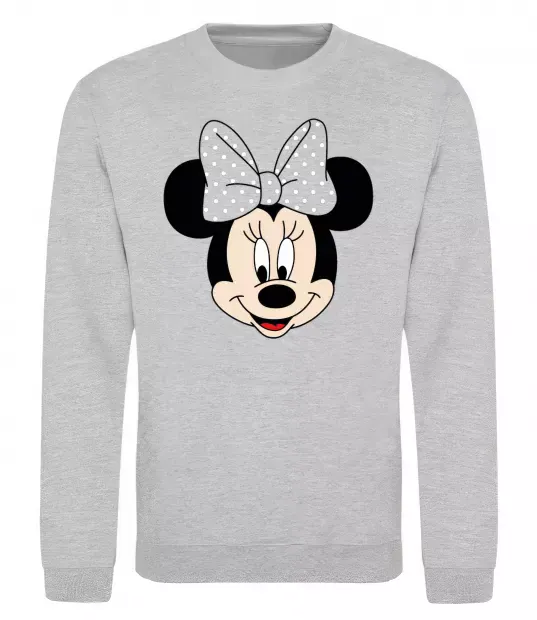 Свитшот Минни маус с бантом Серый меланж фото