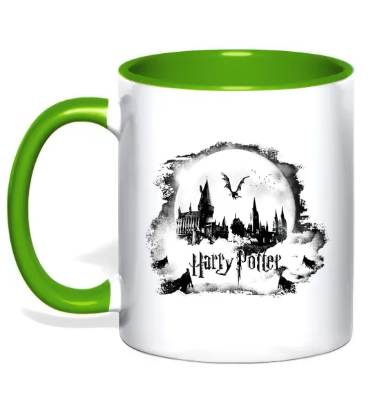 Чашка з кольоровою ручкою Harry Potter Hogwarts Лаймовий фото