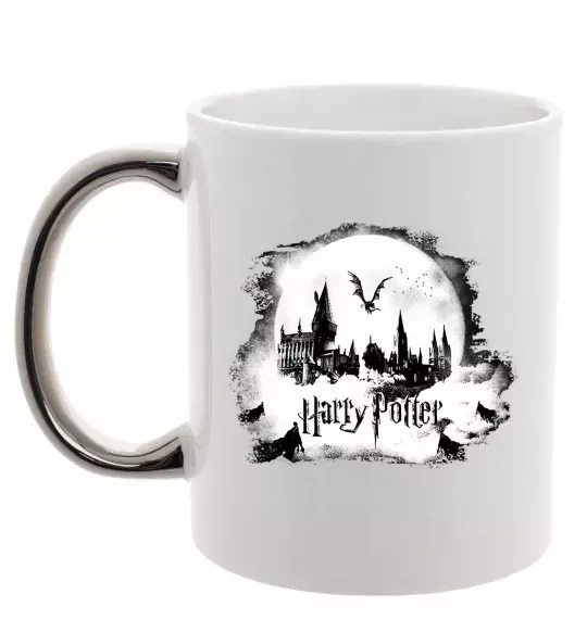 Чашка с цветной ручкой Harry Potter Hogwarts Серебро фото