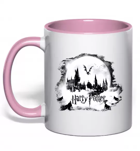Чашка с цветной ручкой Harry Potter Hogwarts Нежно розовый фото