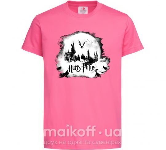 Дитяча футболка Harry Potter Hogwarts Яскраво-рожевий фото