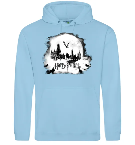Чоловіча толстовка (худі) Harry Potter Hogwarts Блакитний фото