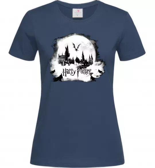 Жіноча футболка Harry Potter Hogwarts Темно-синій фото