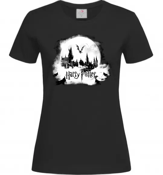 Жіноча футболка Harry Potter Hogwarts Чорний фото