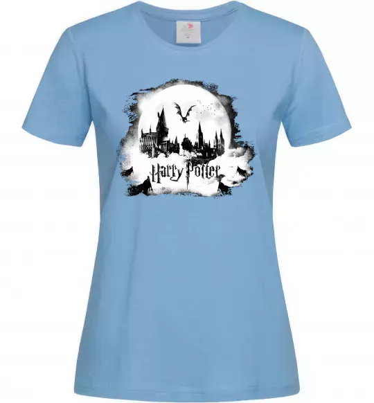 Жіноча футболка Harry Potter Hogwarts Блакитний фото