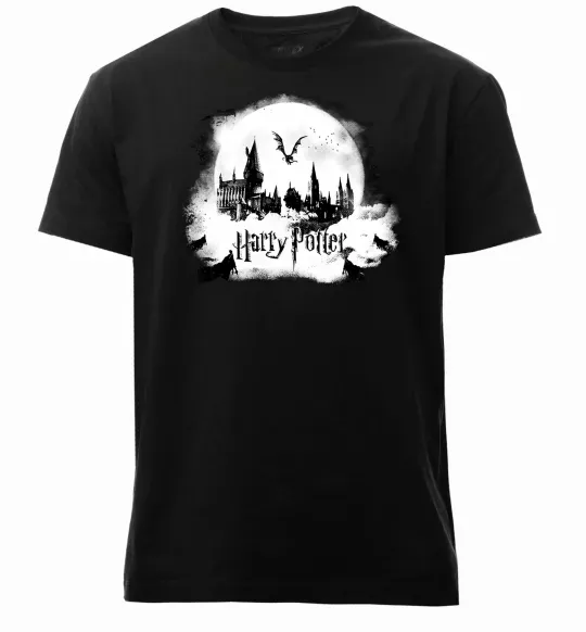 Чоловіча преміум футболка Harry Potter Hogwarts Чорний фото