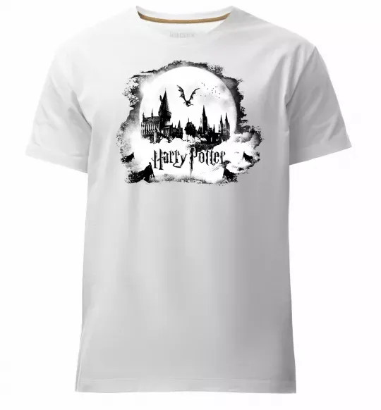 Чоловіча преміум футболка Harry Potter Hogwarts Білий фото